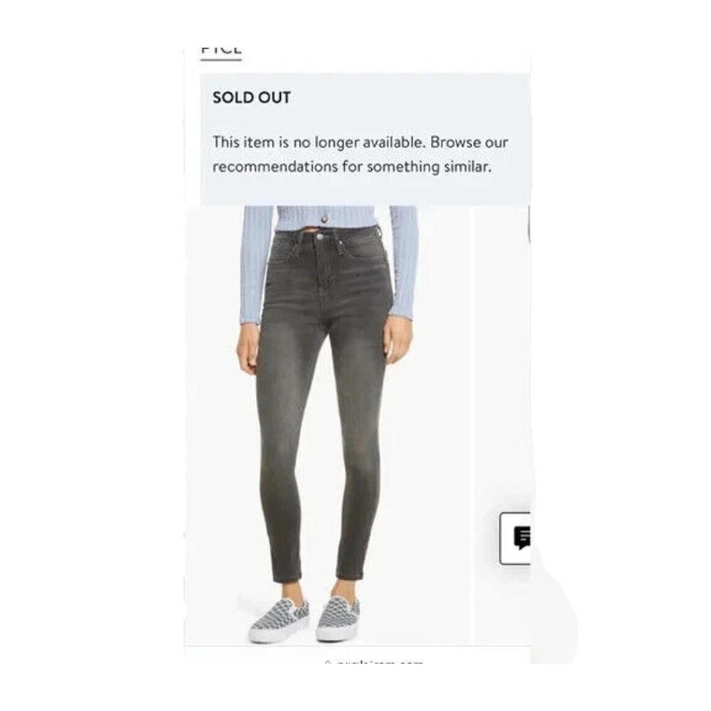 PTCL  jeans black faded high waist  skinny size 26 NWT